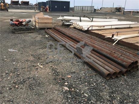 Steel Pipe 15 lengths ~6 mtr x 4 Inch and Support Brackets