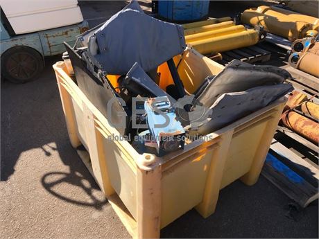 UNRESERVED Crate of Parts including Grease Pot & Exhaust Lagging