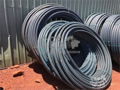 Damos Poly Pipe 50 mm PN16 SDR11 Blue Stripe x 4 Rolls