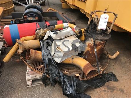 Caterpillar Pallet of Various parts including AFFF Cylinder & Grease Pot