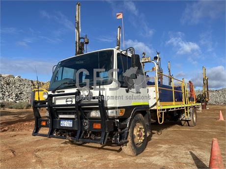 2001 Hino FG1J Drill Support Truck with Diesel, Water, Rod Carrier & Crane