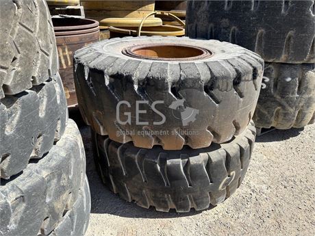 Various 20.5R25 Tyres on rims x 2 Used