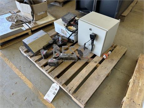 Pallet of Katana battery tools and electrical boxes used