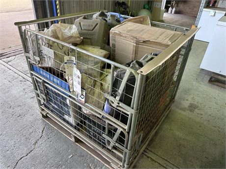 Pallet cage with New 4 Burner BBQ, Companion Aquaheat shower plus Jerry cans