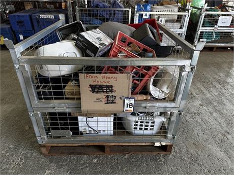 Household Kitchen items in pallet cage