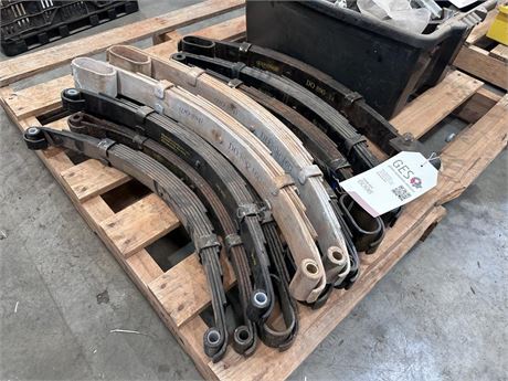 Martins Trailer Leaf Springs & crate of Leaf Spring Parts