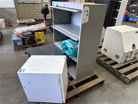Datafile 3 shelf Metal Cabinet & 2 steel office drawer units