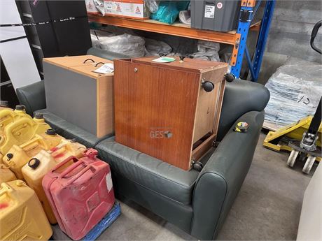 Everest Furnishings 2 seater couch & 2 x wooden desk draws as a package