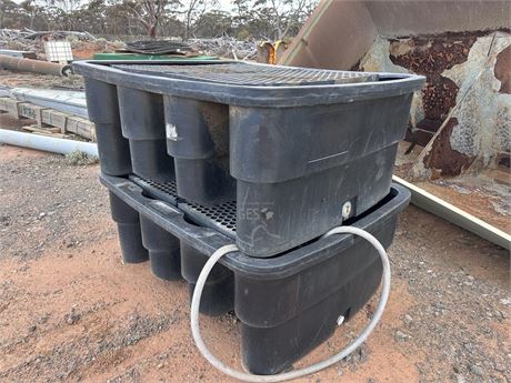 Spill Crew Australia DB1150 1150 litre sump bunds DBSIBC with grates used x 2