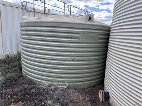 West Coast Poly 23 KL poly tank with fittings Used