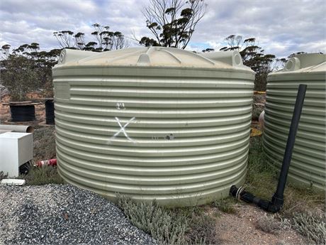 West Coast Poly 23 KL poly tank with fittings Used