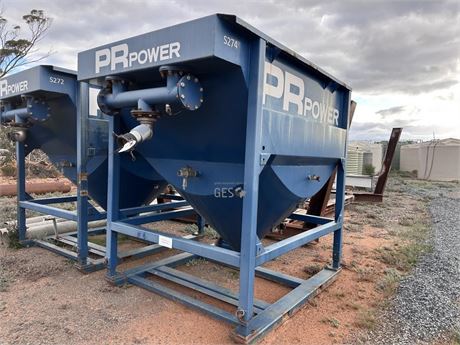 2016 PR Power Siltbuster settling tank on skid base