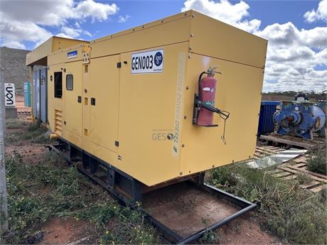 2015 Aksa 300 KVA APD330C silenced generator on skid base non running
