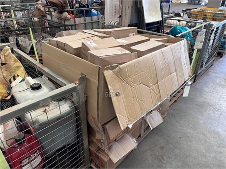 Filters, belts and parts on pallet