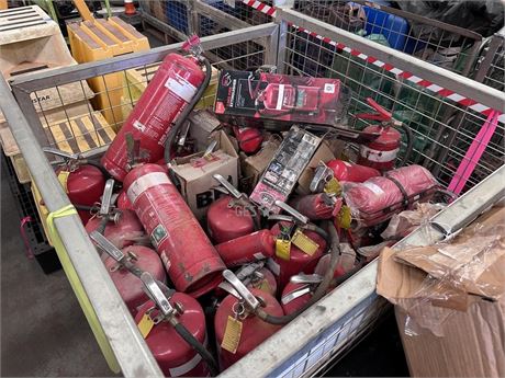 Pallet of fire extinguishers