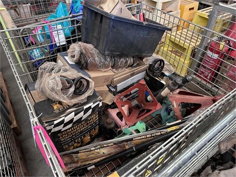 Package of LV parts and misc workshop items in pallet cage