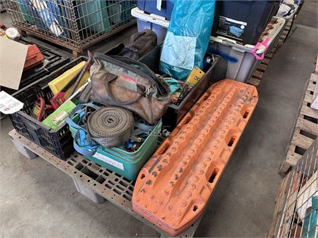 Package of hand tools, load restrains, recovery tracks and misc equipment