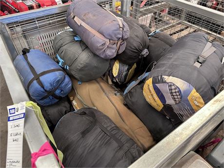 Package of sleeping bags x 10 and swags x 2