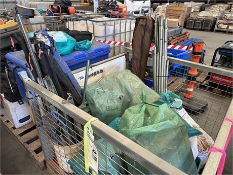 Package of camping items, poles, pegs, annex and shade sail accessories