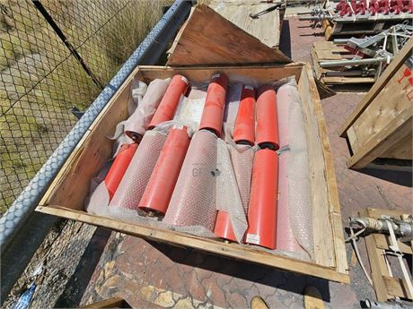 Dyna Engineering 450 x 127 mm steel conveyor rollers x 102 As New