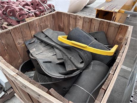 Rubber conveyor skirts & steel spacers