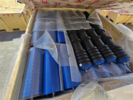 2023 ACE Steel & rubber impact conveyor rollers in crate As New