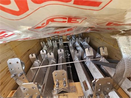 ACE Conveyor idler frames galvanised in crate unused