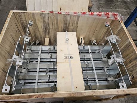 2023 ACE Fenner Conveyor idler frames x 11 galv brackets x 22 in crate As new