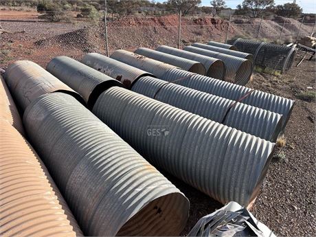 1 mtr diam 3 mtr corrugated steel culvert pipes x 6 lengths