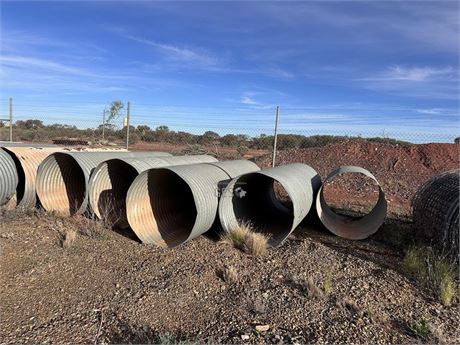 1 mtr diam 3 mtr corrugated steel culvert pipes x 6 lengths