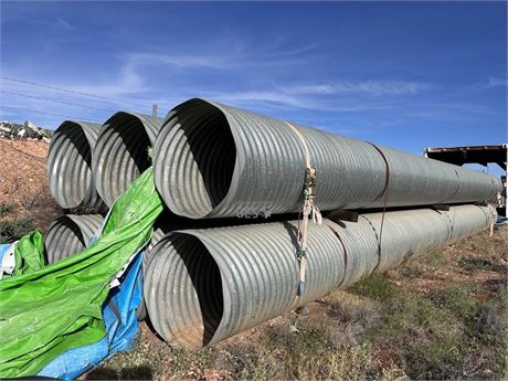 2020 Roundel 750 mm diam 68x13 profile 2.5 gauge 12 mtr steel culvert pipes x 6