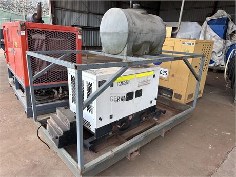 2018 Denyo HG6000SS 6 KVA 415 volt Non running in bund with overhead fuel tank