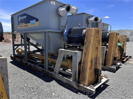 Challenge Pumps Weartuff WT106 pump on skid with tank and 1000 volt drive