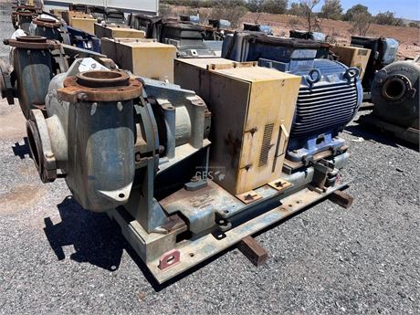 Metso HM200 pump on frame with 250 KW 1000 volt drive